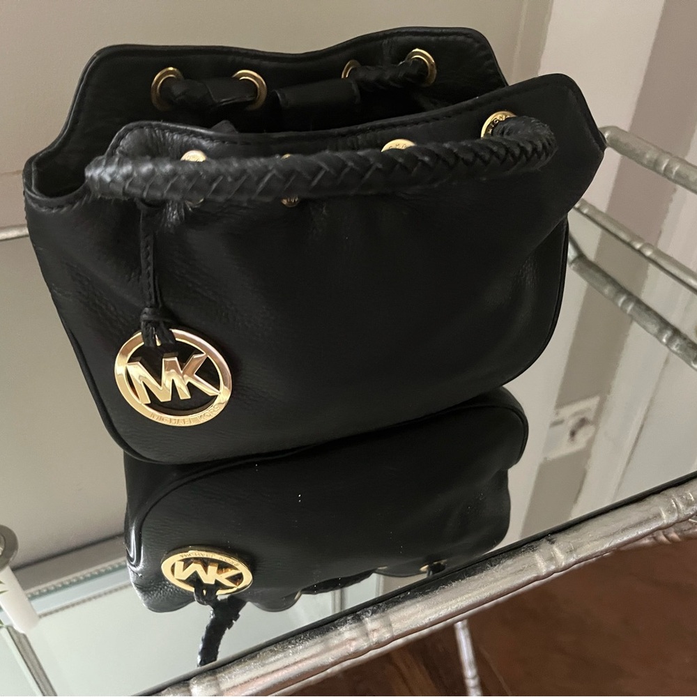Michael Kors Black Mini Bag with Gold Accents